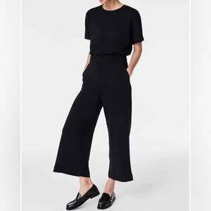 SPANX Air Essentials Wide Leg Cropped Jumpsuit XS petite in Black